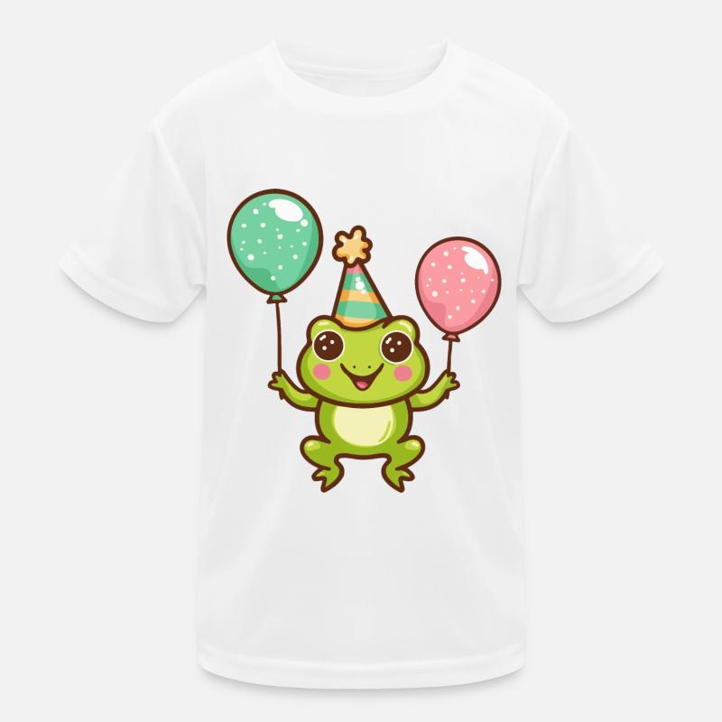 Frosch Geburtstag Comic Kinder Funktions-T-Shirt