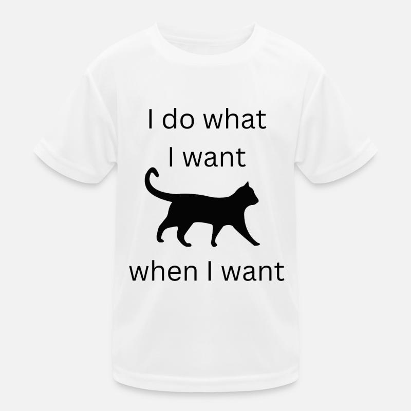lustiger Katzenspruch Kinder Funktions-T-Shirt