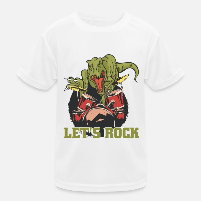 Percussion Batteur T-Rex Batterie T-shirt sport Enfant