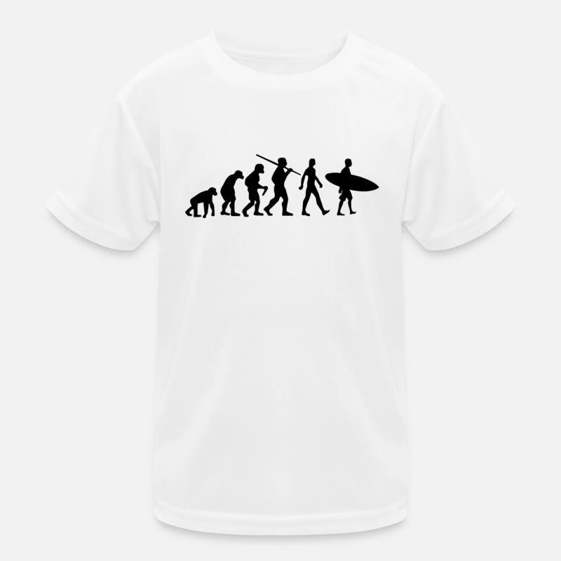 Surfer Evolution Surfing Kinder Funktions-T-Shirt