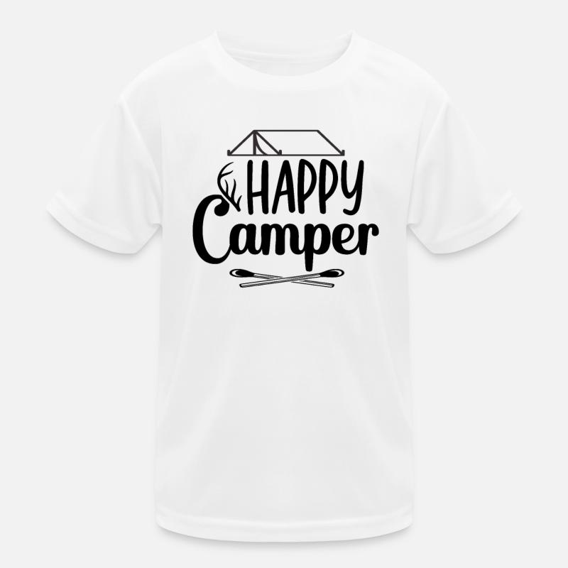 Glücklicher Camper Camping Kinder Funktions-T-Shirt