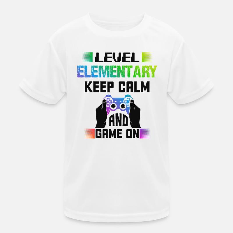 Level ELEMENTARY keep calm and game on Kids Functional T-Shirt