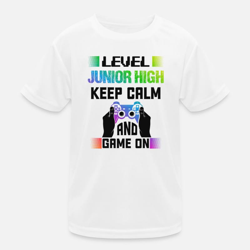 Level JUNIOR HIGH keep calm and game on Kids Functional T-Shirt