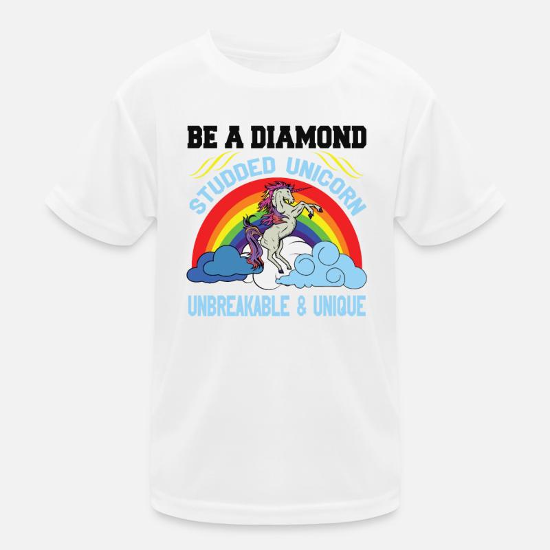 Sei ein diamantbesetztes Einhorn Unicorn Kinder Funktions-T-Shirt