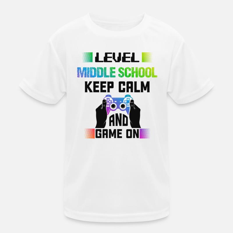 Level MIDDLE SCHOOL keep calm and game on Kids Functional T-Shirt