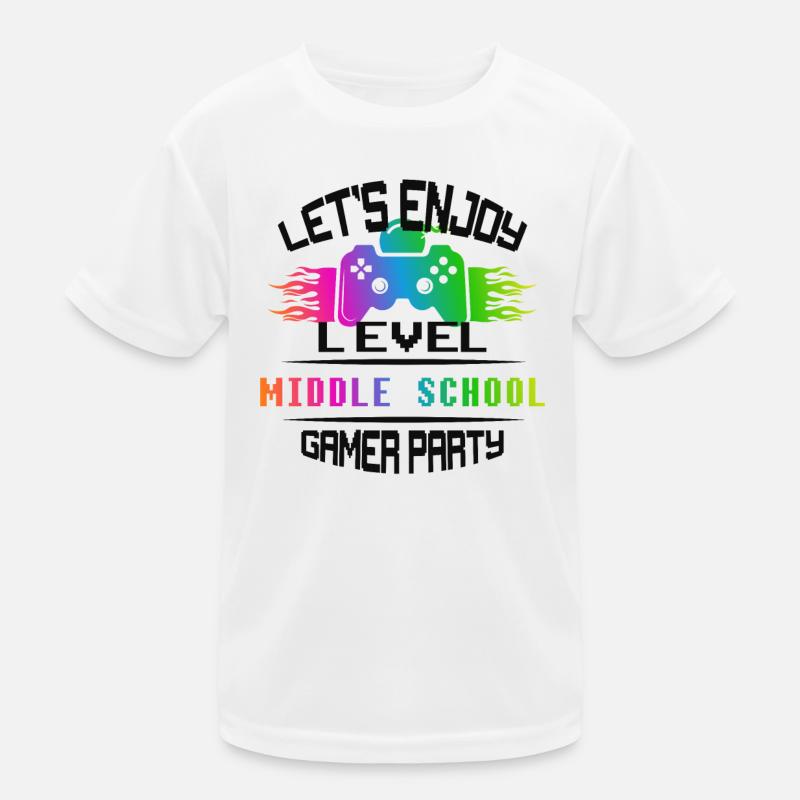 Level MIDDLE SCHOOL keep calm and game on Kids Functional T-Shirt