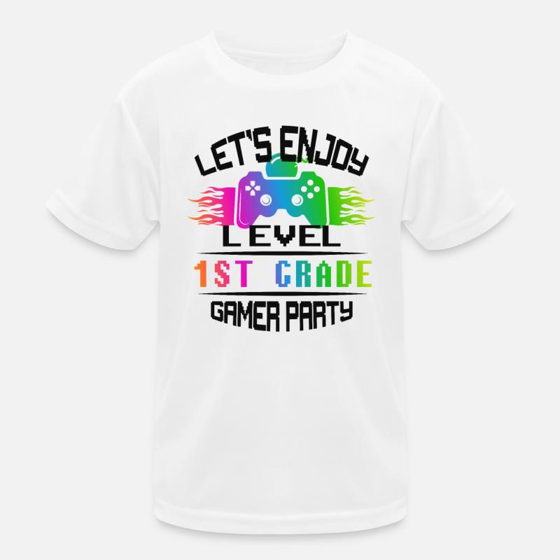 Level 1ST GRADE keep calm and game on Kinder Funktions-T-Shirt