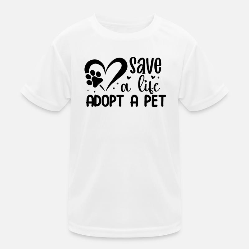 Rette ein Leben adoptiere ein Haustier Kinder Funktions-T-Shirt