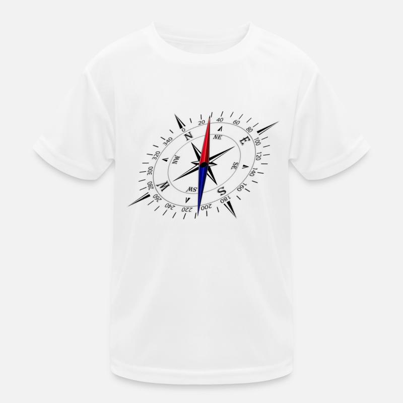 Compass with perspective and black scale - Kids Functional T-Shirt - white
