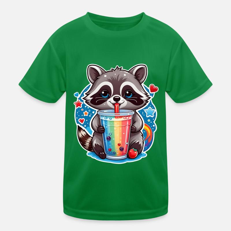 petit raton laveur mignon avec de la limonade et de la paille T-shirt sport Enfant