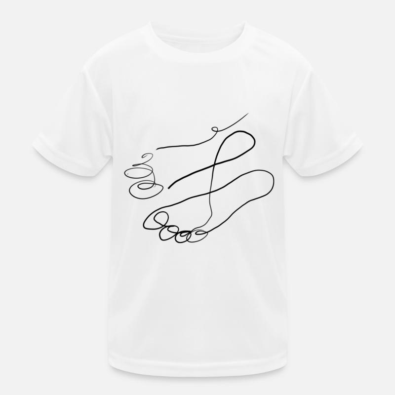 Barefoot paths go line art Kids Functional T-Shirt