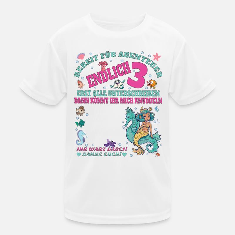 3. Geburtstag Mädchen & Junge Gästebuch Kinder Funktions-T-Shirt