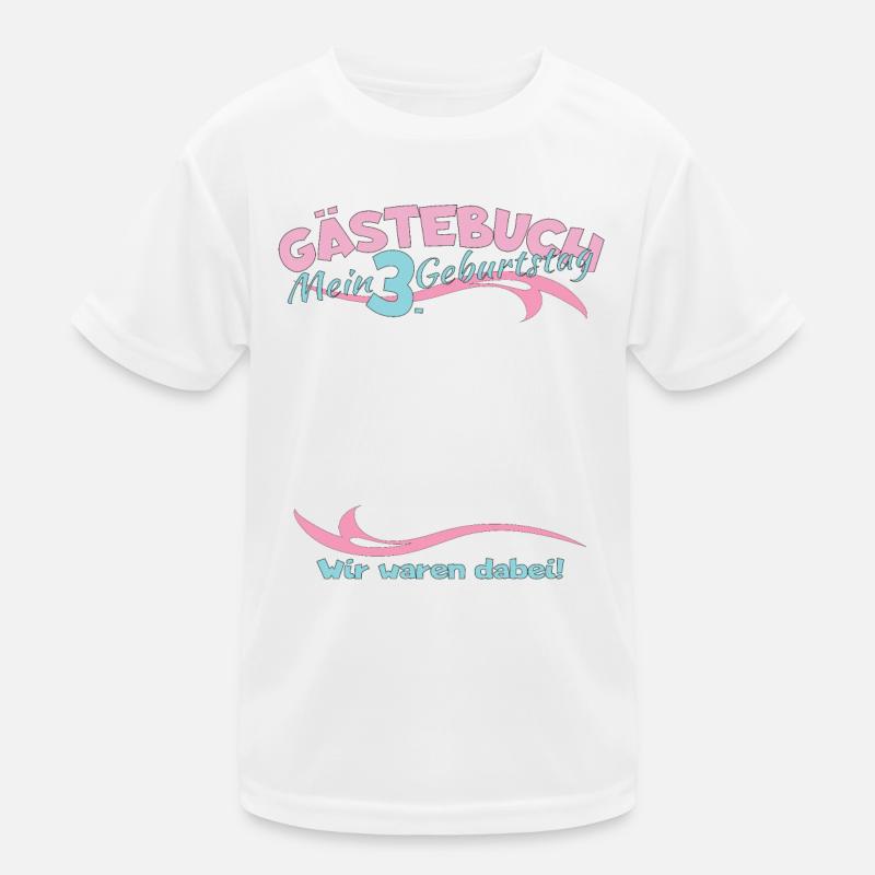 3. Geburtstag Mädchen & Junge Gästebuch Kinder Funktions-T-Shirt