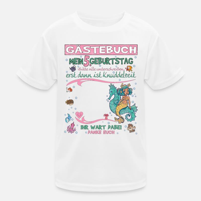 5. Geburtstag Mädchen & Junge Gästebuch Kinder Funktions-T-Shirt