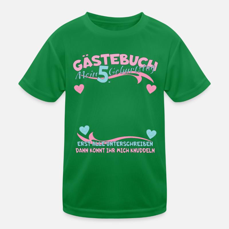 5. Geburtstag Mädchen & Junge Gästebuch Kinder Funktions-T-Shirt
