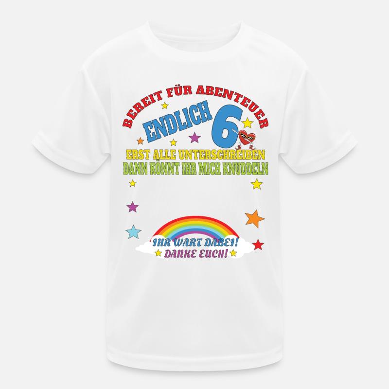 6. Geburtstag Junge & Mädchen Gästebuch Kinder Funktions-T-Shirt