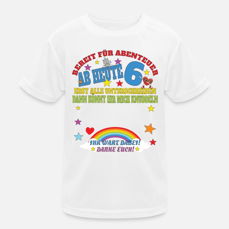 6. Geburtstag Junge & Mädchen Gästebuch Kinder Funktions-T-Shirt