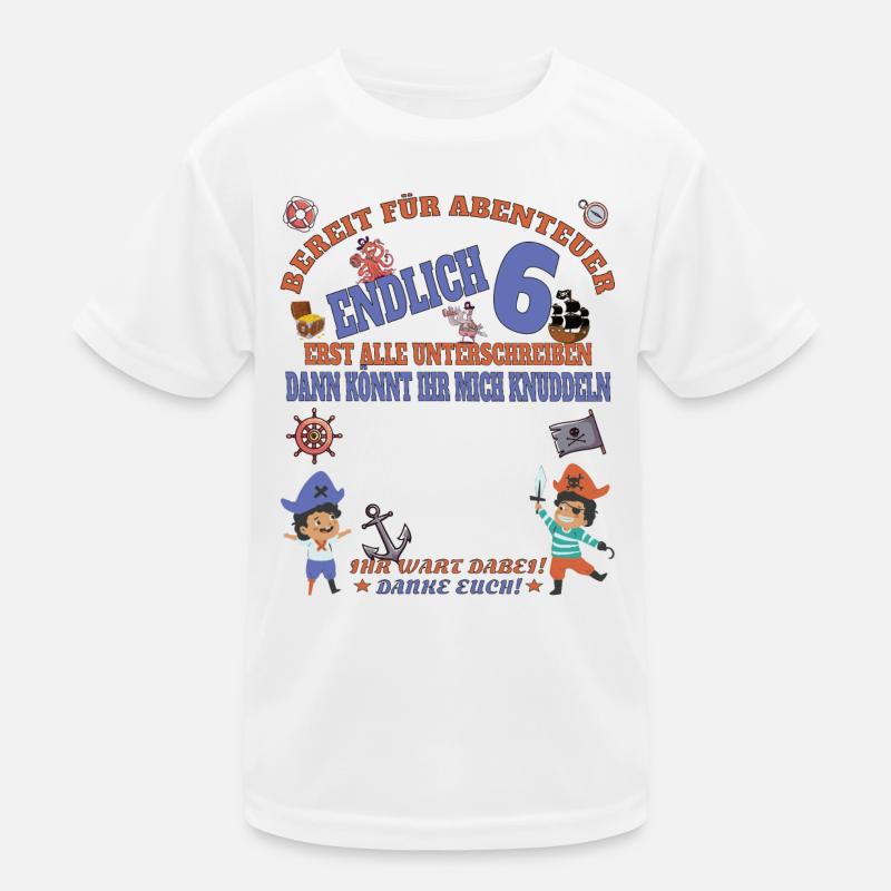 6. Geburtstag Junge & Mädchen Gästebuch Kinder Funktions-T-Shirt