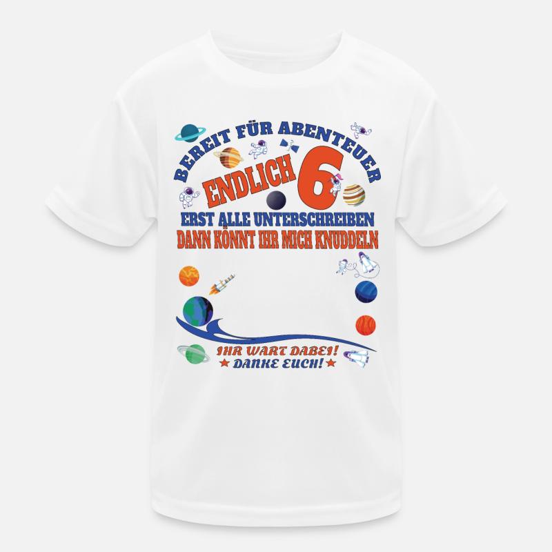 6. Geburtstag Junge & Mädchen Gästebuch Kinder Funktions-T-Shirt