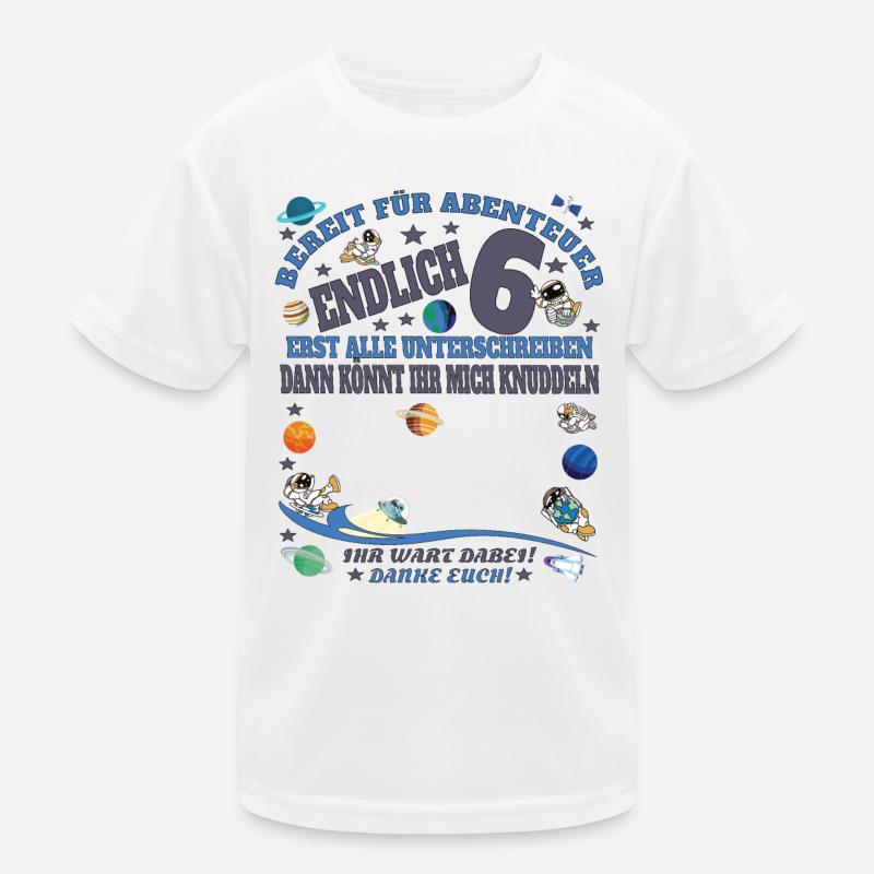 6. Geburtstag Junge & Mädchen Gästebuch Kinder Funktions-T-Shirt