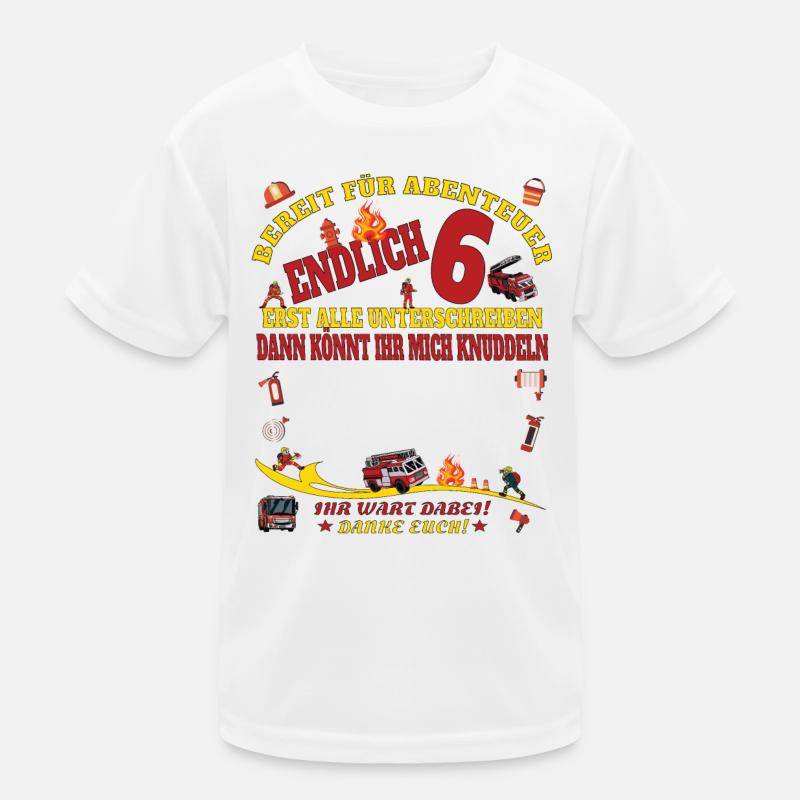 6. Geburtstag Junge & Mädchen Gästebuch Kinder Funktions-T-Shirt
