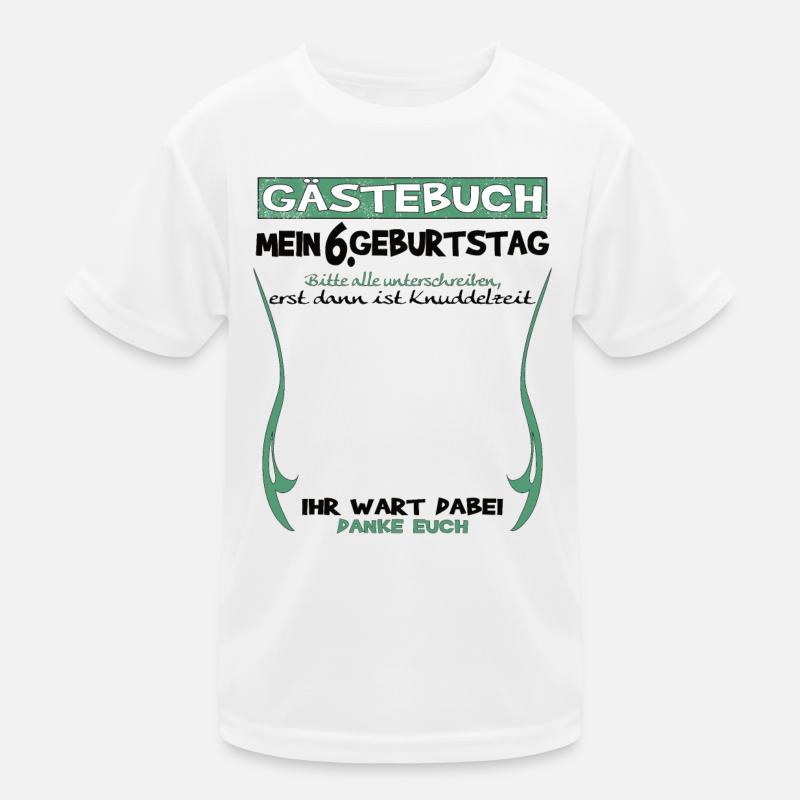 6. Geburtstag Junge & Mädchen Gästebuch Kinder Funktions-T-Shirt