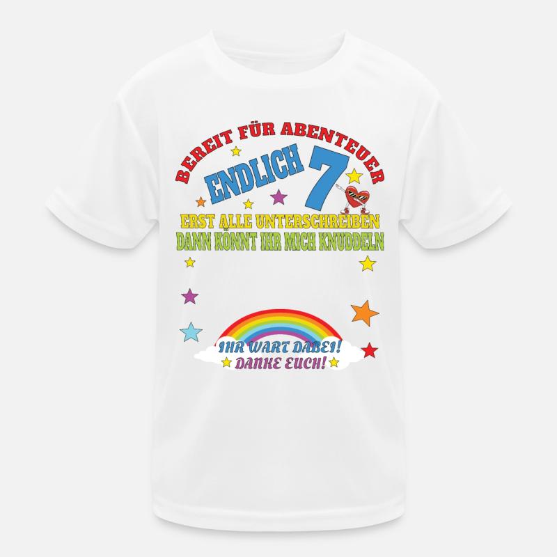 7. Geburtstag Junge & Mädchen Gästebuch Kinder Funktions-T-Shirt