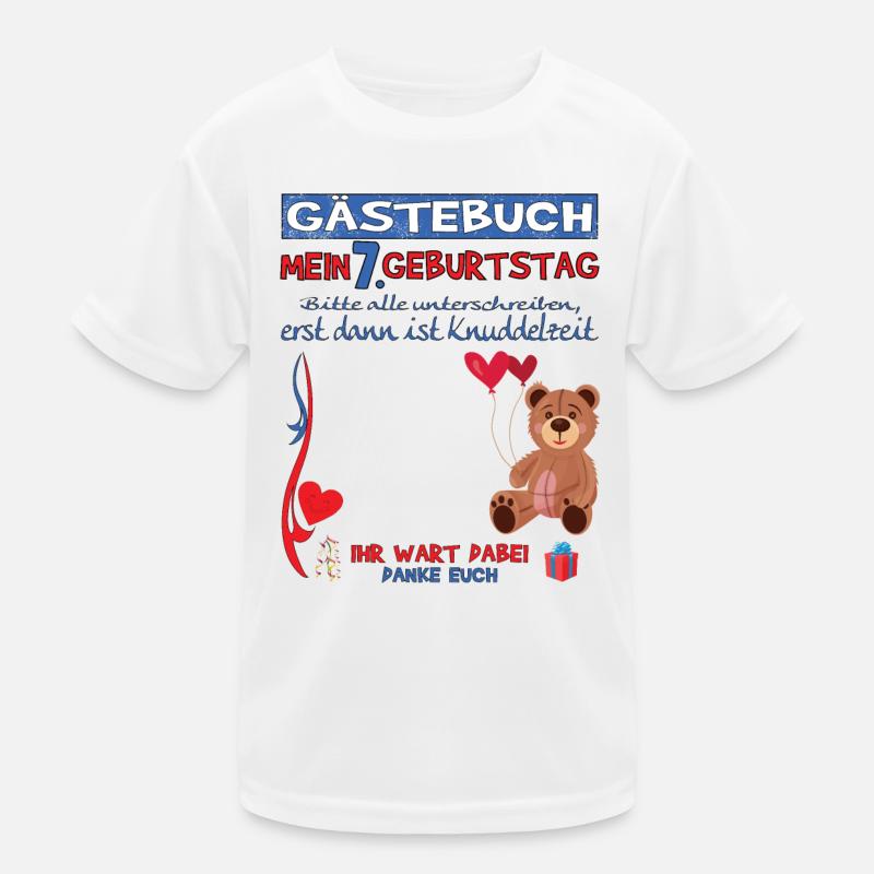 7. Geburtstag Junge & Mädchen Gästebuch Kinder Funktions-T-Shirt