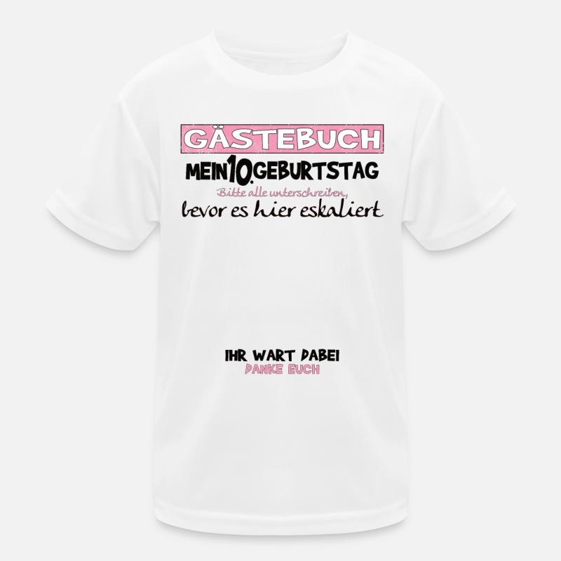 10. Geburtstag Mädchen & Junge Gästebuch Kinder Funktions-T-Shirt