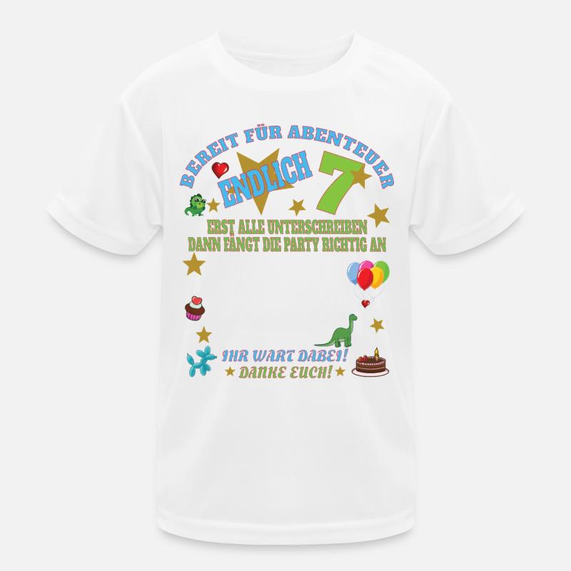 7. Geburtstag Junge Gästebuch Mädchen Kinder Funktions-T-Shirt
