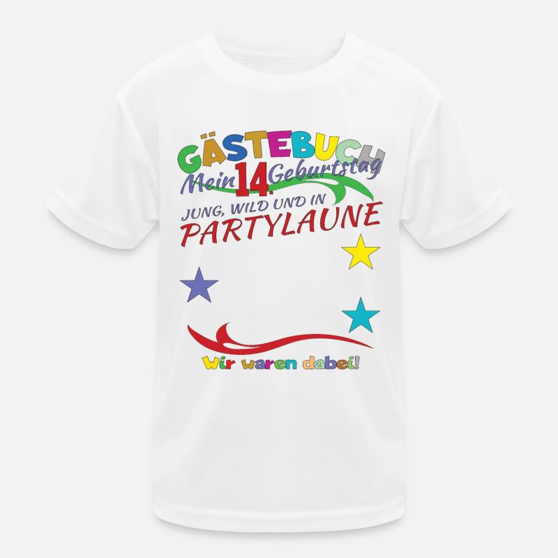 14. Geburtstag Mädchen & Junge Gästebuch Kinder Funktions-T-Shirt