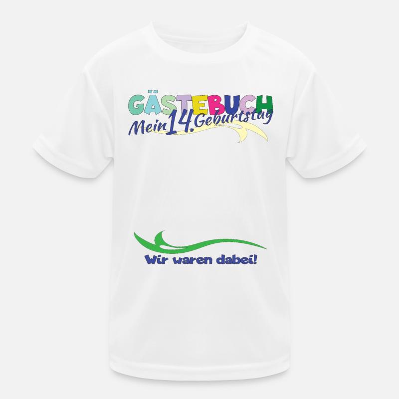 14. Geburtstag Mädchen & Junge Gästebuch Kinder Funktions-T-Shirt