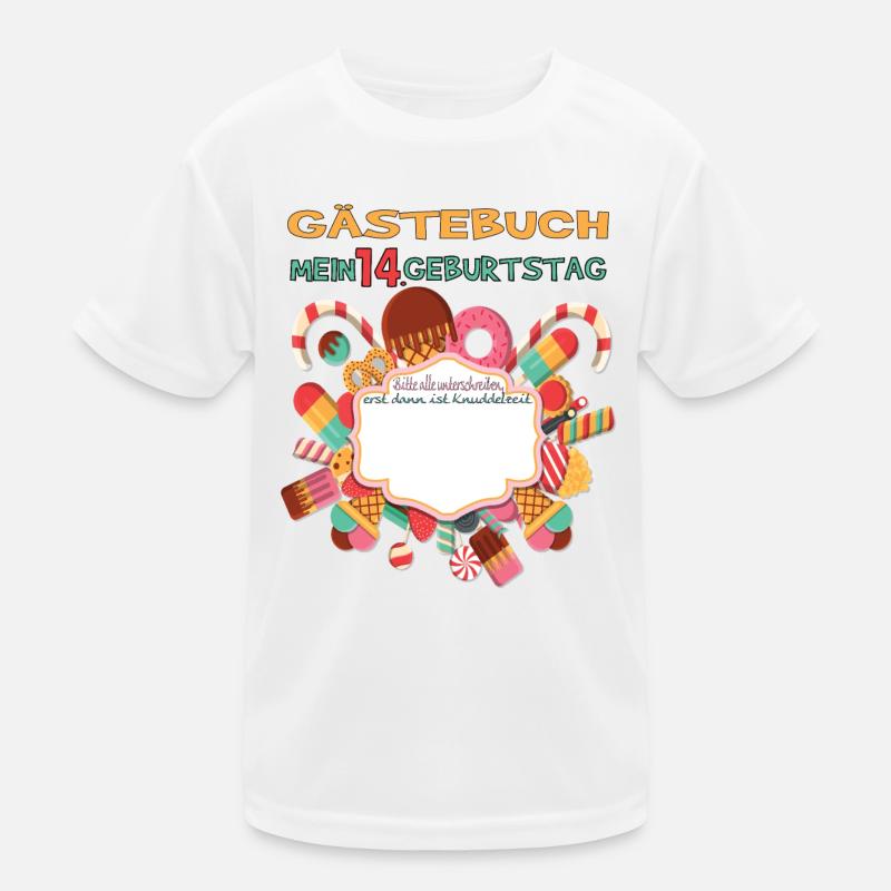 14. Geburtstag Mädchen & Junge Gästebuch Kinder Funktions-T-Shirt
