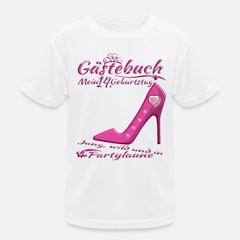 14. Geburtstag Mädchen & Junge Gästebuch Kinder Funktions-T-Shirt