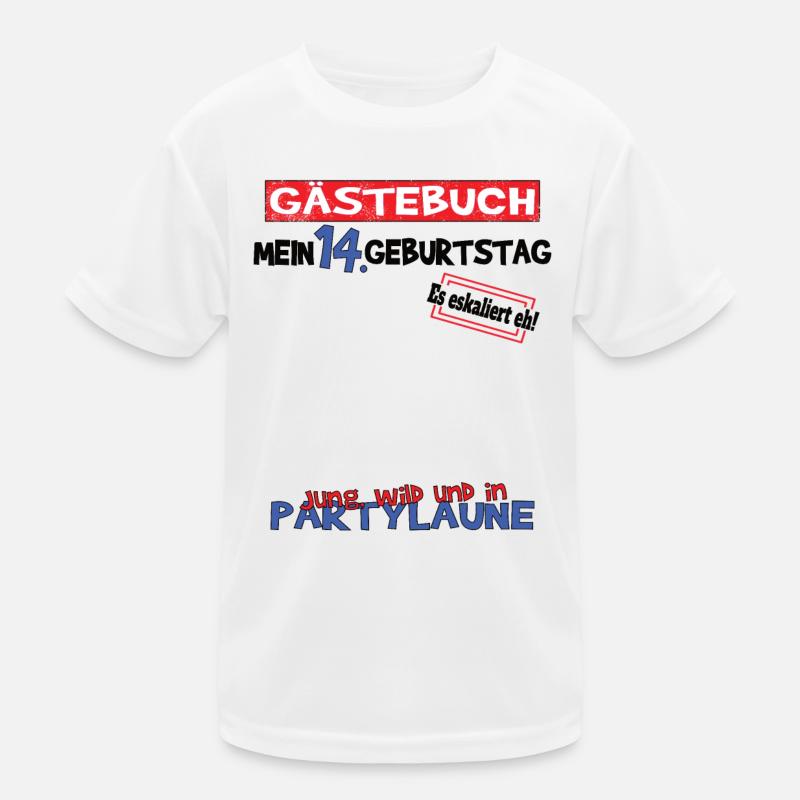 14. Geburtstag Mädchen & Junge Gästebuch Kinder Funktions-T-Shirt