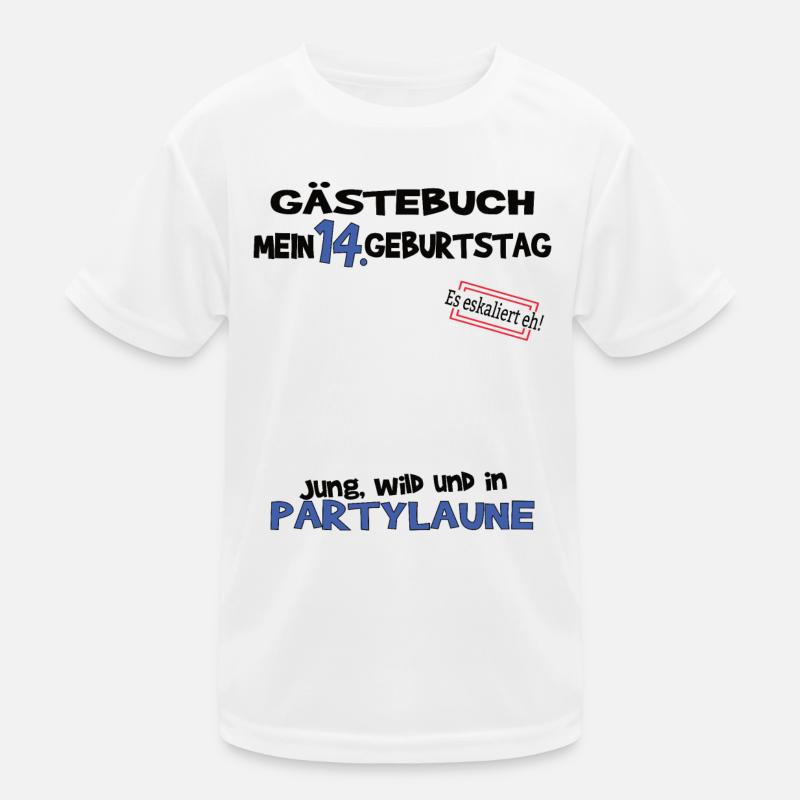 14. Geburtstag Mädchen & Junge Gästebuch Kinder Funktions-T-Shirt