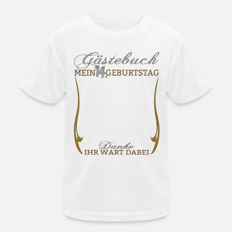 14. Geburtstag Mädchen & Junge Gästebuch Kinder Funktions-T-Shirt