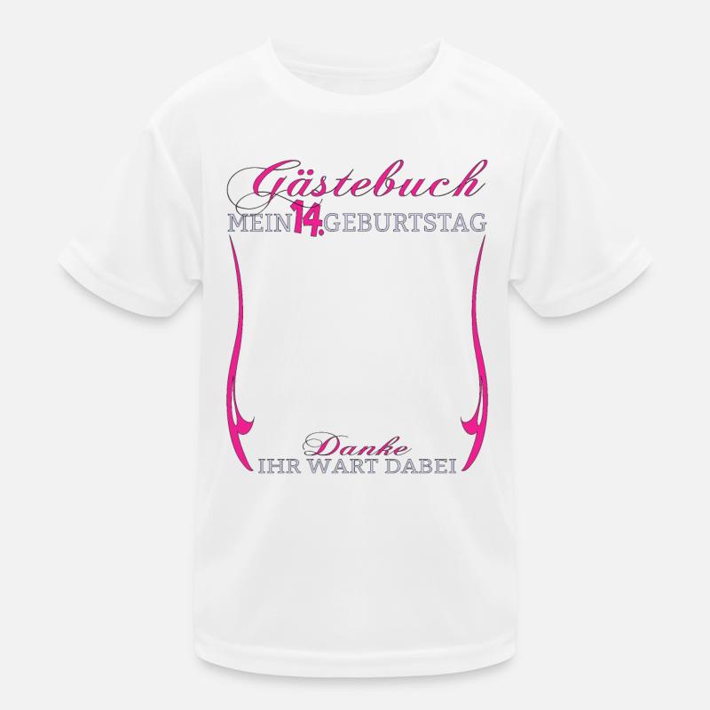 14. Geburtstag Mädchen & Junge Gästebuch Kinder Funktions-T-Shirt