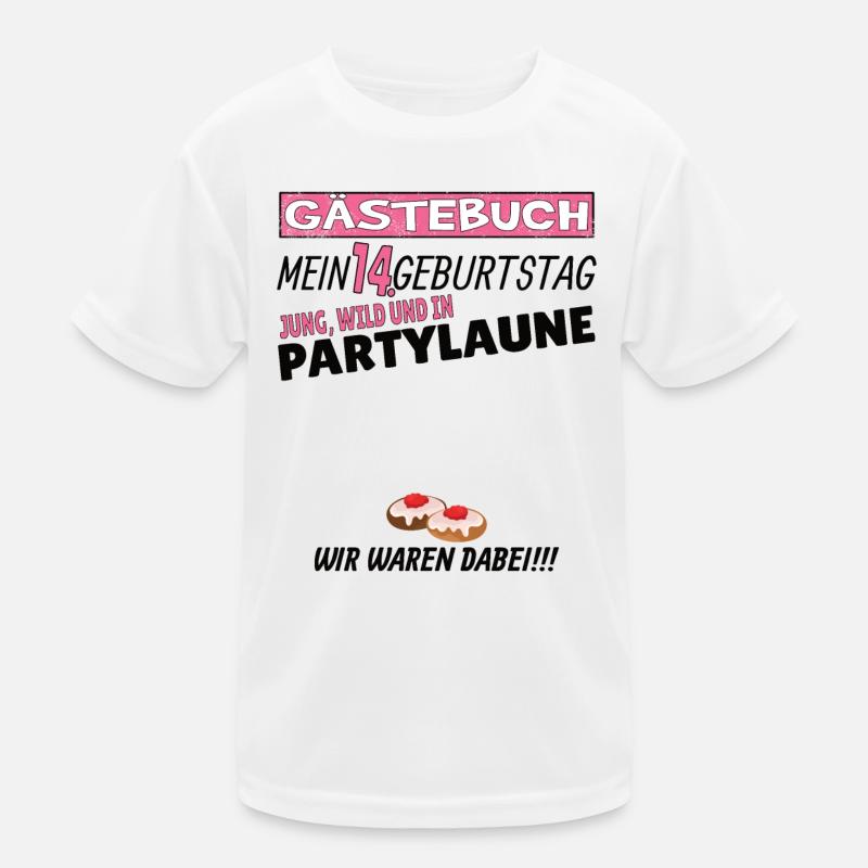 14. Geburtstag Mädchen & Junge Gästebuch Kinder Funktions-T-Shirt