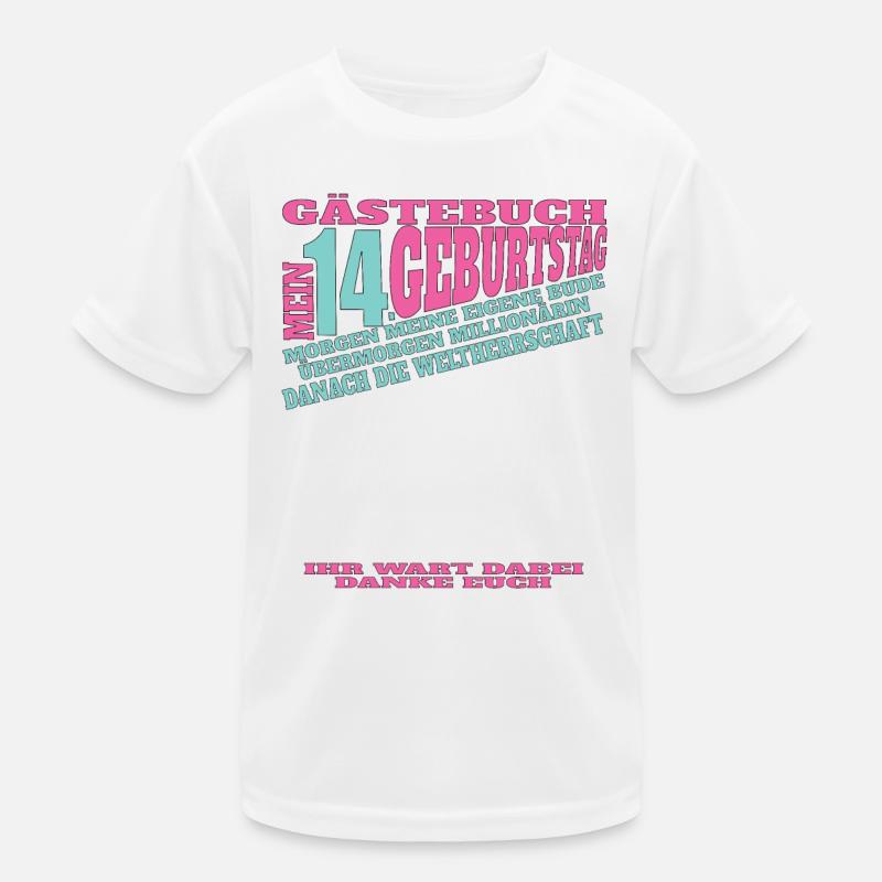 14. Geburtstag Mädchen & Junge Gästebuch Kinder Funktions-T-Shirt