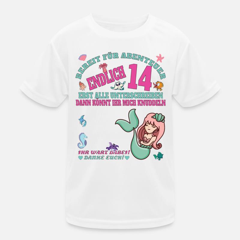 14. Geburtstag Mädchen & Junge Gästebuch Kinder Funktions-T-Shirt