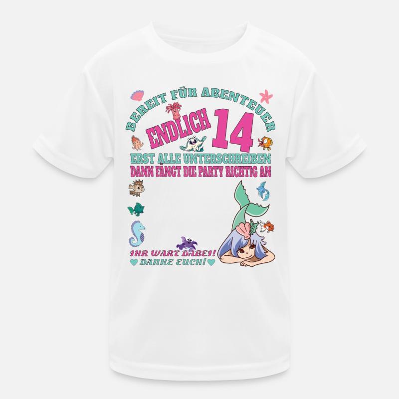 14. Geburtstag Mädchen & Junge Gästebuch Kinder Funktions-T-Shirt