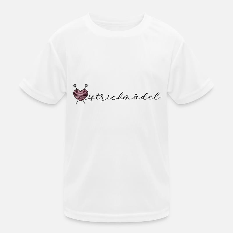 Stricken Frau Mädchen Strickmädel Geschenkidee Kinder Funktions-T-Shirt