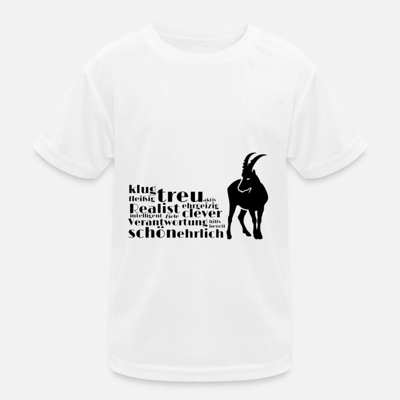 Steinbock Sternzeichen - Kinder Funktions-T-Shirt - Weiß