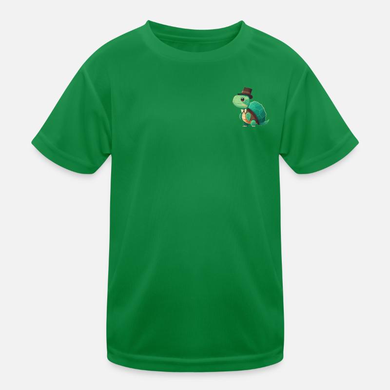 Turtle with top hat Kids Functional T-Shirt