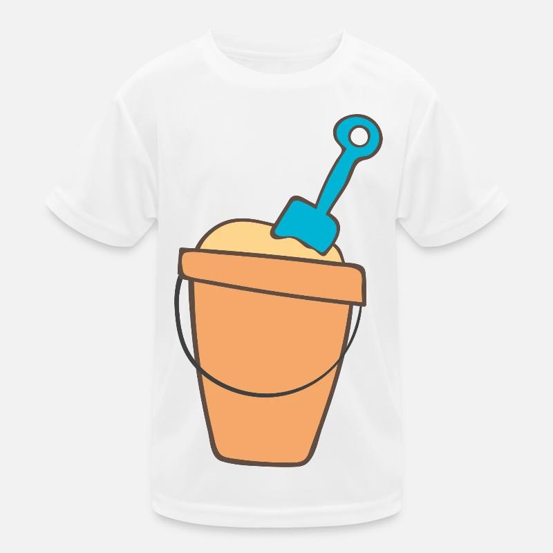 Strandkübchen mit Schaufel Kinder Funktions-T-Shirt