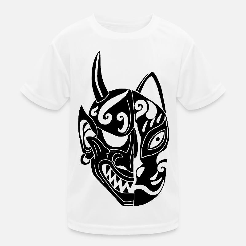 Japanische schwarze Dämonenkatze Kinder Funktions-T-Shirt