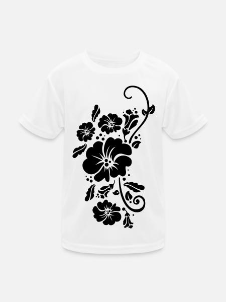 floral flower blumen sommer - Kinder Funktions-T-Shirt - Weiß - Vorne