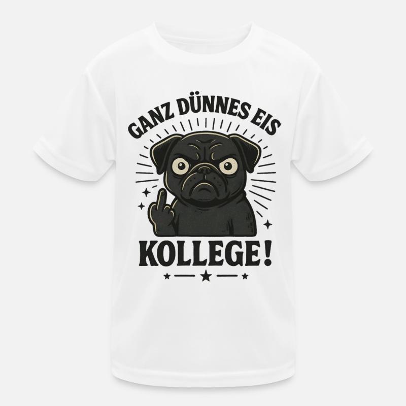 Mops Mittelfinger Kinder Funktions-T-Shirt