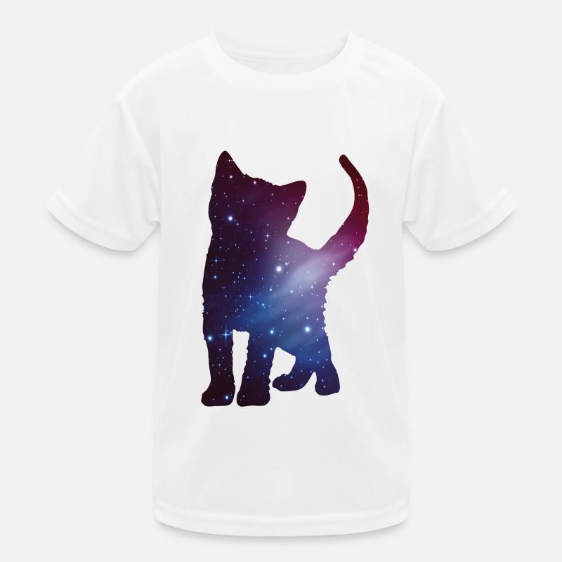 Cat Kitten Silhouette Space Cat Space Gift Kids Functional T-Shirt